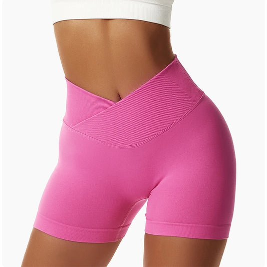 V Cut Booty Scrunch Shorts - Bubble Gum Pink